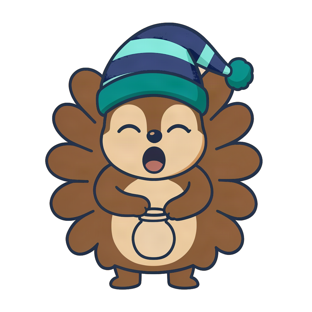 Hob the hedgehog singing softly